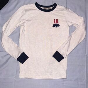 Dearfoams Kids Pajama Top - Cream and Navy